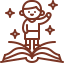 child on top of an open book